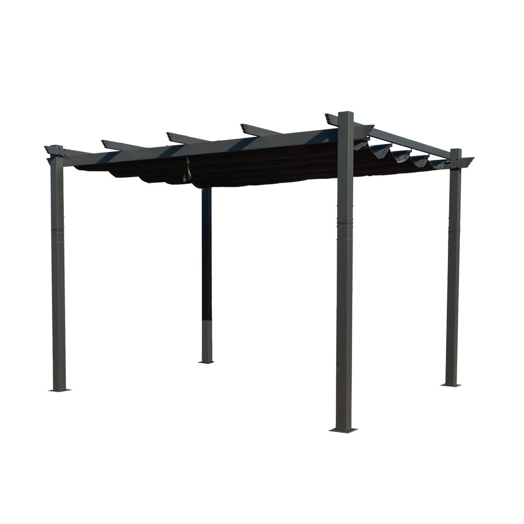 Atlantics Outdoor Retractable Pergola with Sun Shade Canopy 10' x 13' Kozyard Color: Gray