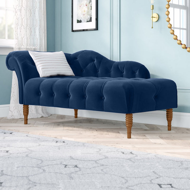 Kannon Tufted Right-Arm Chaise Lounge Willa Arlo™ Interiors Fabric: Teal Velvet