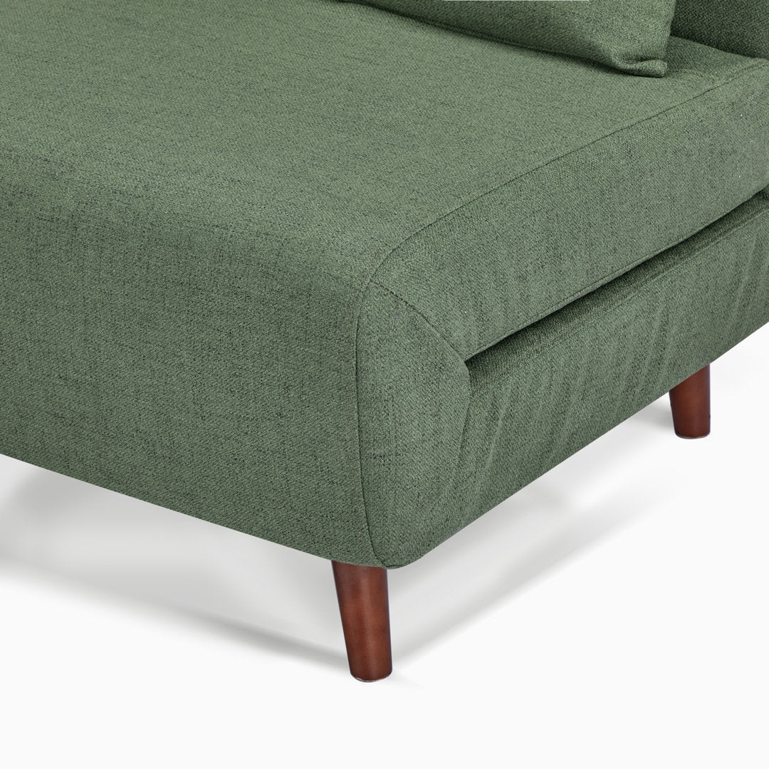 Jacquelyn 30.31" Wide Convertible Chair Mercury Row® Teen Leg Color: Coffee Fabric: Olive Green Polyester Blend