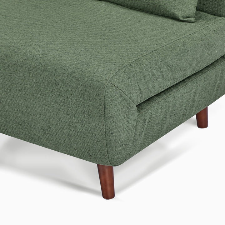 Jacquelyn 30.31" Wide Convertible Chair Mercury Row® Teen Leg Color: Coffee Fabric: Olive Green Polyester Blend