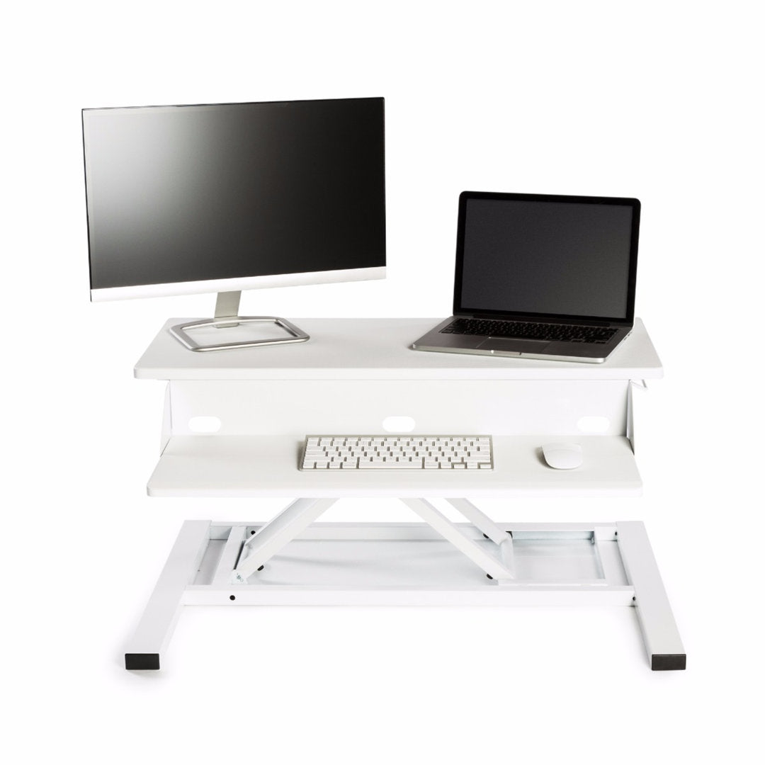 West Wick Height Adjustable Standing Desk Converter Symple Stuff Color (Top/Frame): White/White