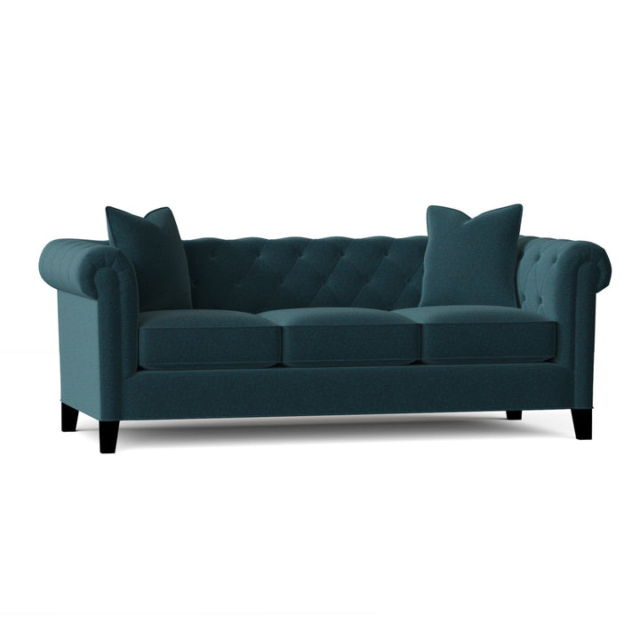 Caspar 82" Velvet Rolled Arm Chesterfield Sofa with Reversible Cushions Willa Arlo™ Interiors Body Fabric: Vibe Tranquil Chenille