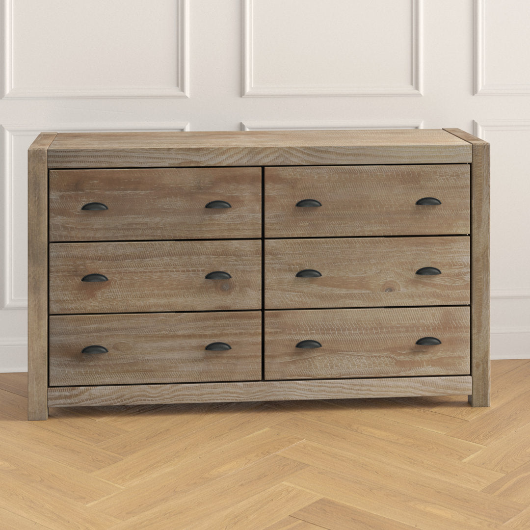 Montauk 6 Drawer Double Dresser Grain Wood Furniture Color: Driftwood