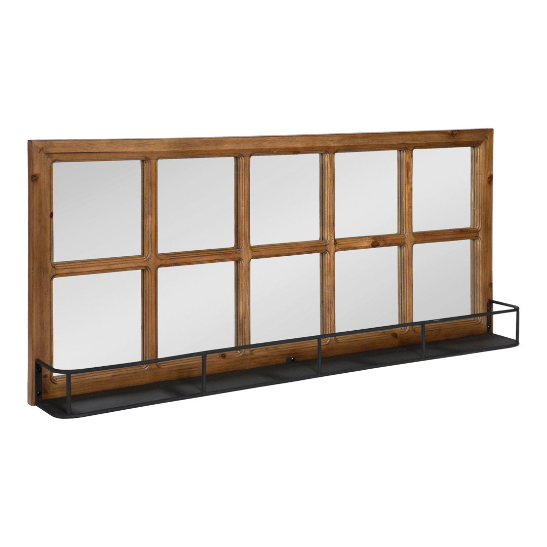 Prout Farmhouse Beveled With Shelves Accent Mirror Gracie Oaks Finish: Brown