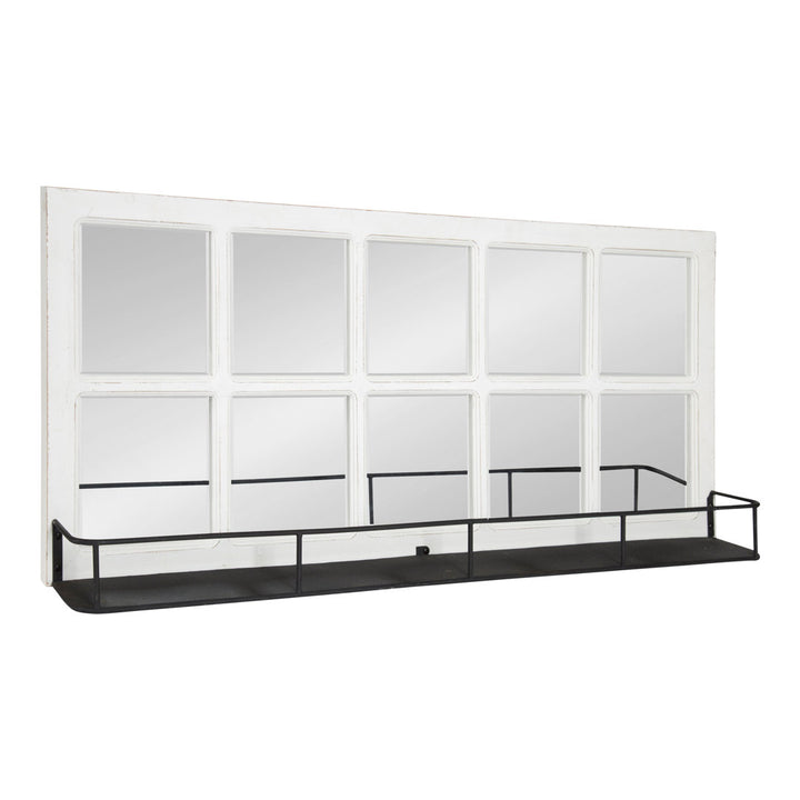 Prout Farmhouse Beveled With Shelves Accent Mirror Gracie Oaks Finish: White