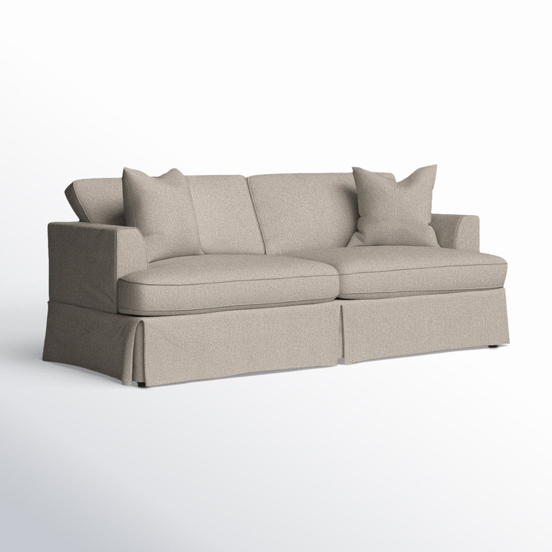 Lucia 93" Recessed Arm Slipcovered Sofa Bed Wayfair Custom Upholstery™ Fabric: Topsider Twill