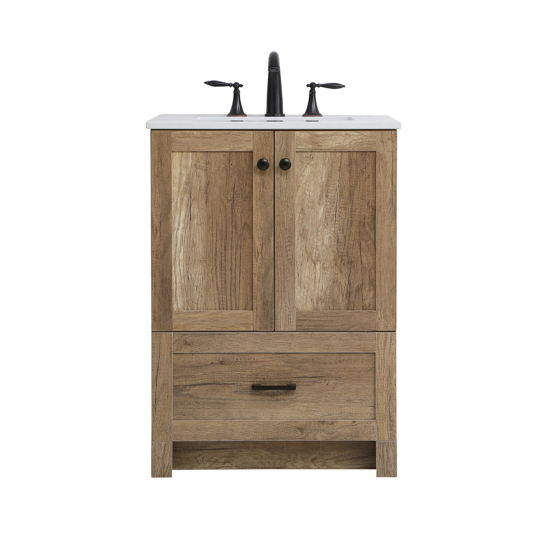 Ahmed 24" D x 19'' D x 34'' H Single Bathroom Vanity Sand & Stable™ Base Finish: Natural Oak