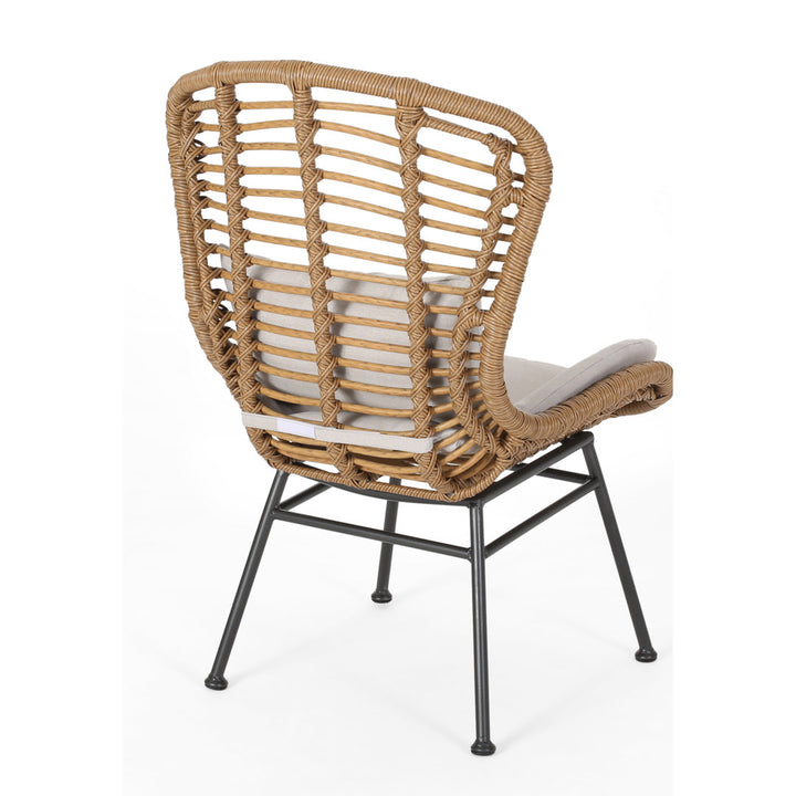 Frazer Patio Chair with Cushions (Set of 2) Mistana™ Frame Color: Light Brown Frame, Cushion Color: Beige