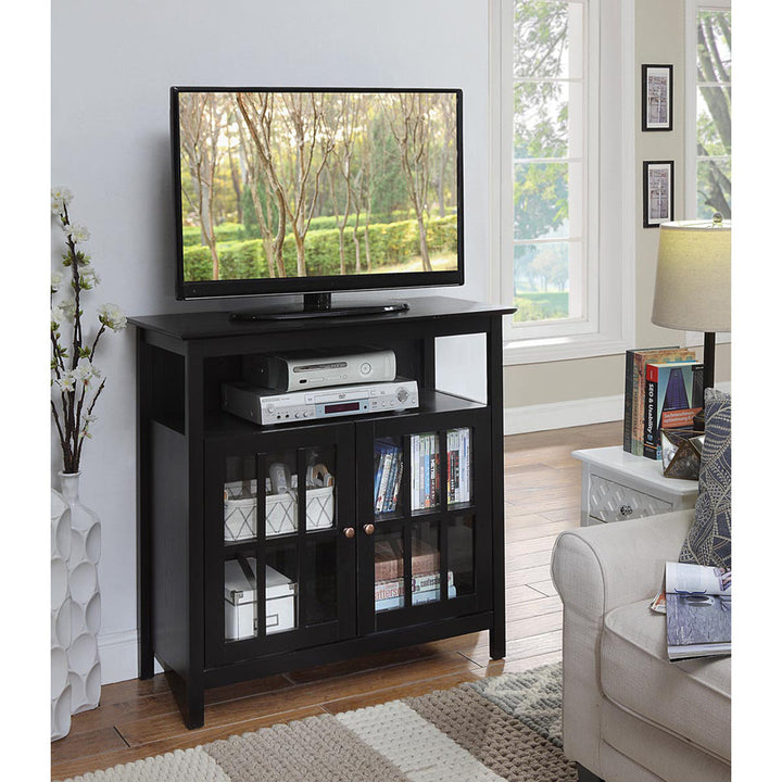Bamard 40" TV Stand with Storage Cabinets Beachcrest Home™ Color: Black