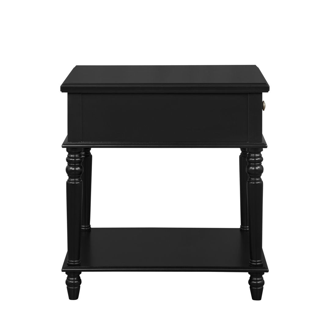 Birkley End Table with Storage Drawer Sand & Stable™ Color: Black