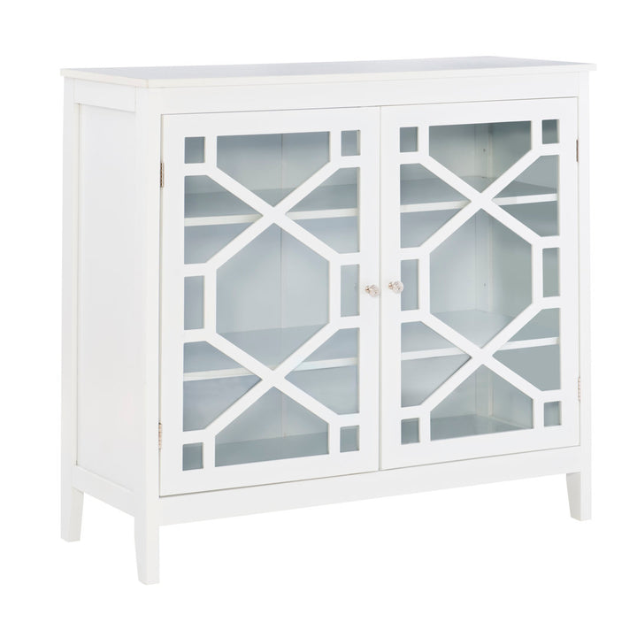 Fiama 38" Three Shelf Accent Cabinet with Two Glass Doors Red Barrel Studio® Color: White