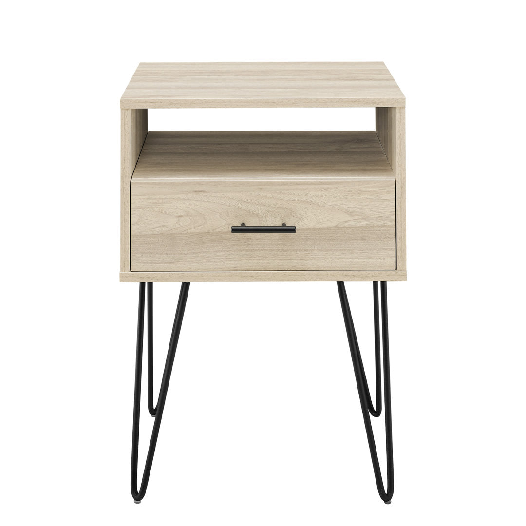 Adrow 1-Drawer Nightstand with Cubby Wade Logan® Color: Birch