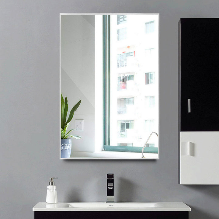 Beunca Metal Framed Bathroom Vanity Mirror Winston Porter Size: 38" x 26" Finish: Silver