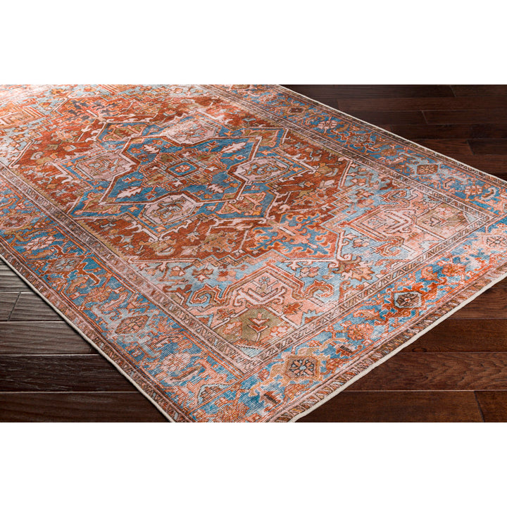 Mags Oriental Brick Red/Blue/Tan Area Rug Joss & Main Rug Size: Rectangle 2' x 3'