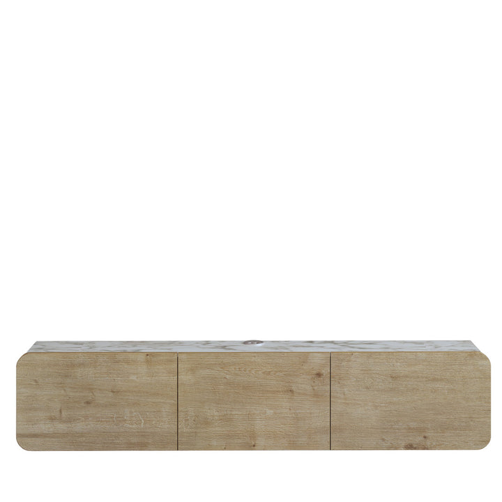 Callysta Floating TV Stand Up to 78" TV's Wall Mounted Media Console Millwood Pines Color: White Marble Design/Oak Wood