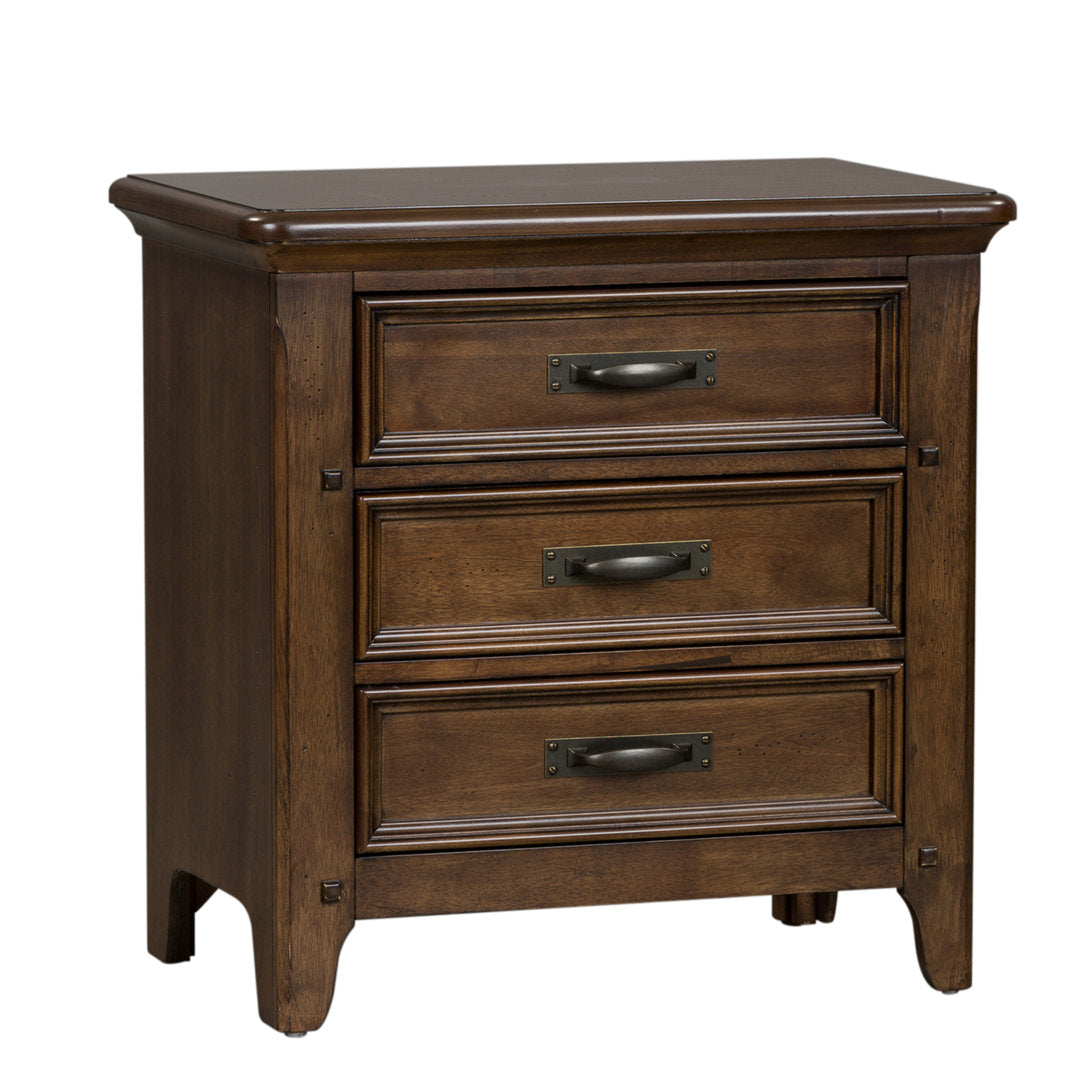 Chronister 3 - Drawer Nightstand in Brown Lark Manor™