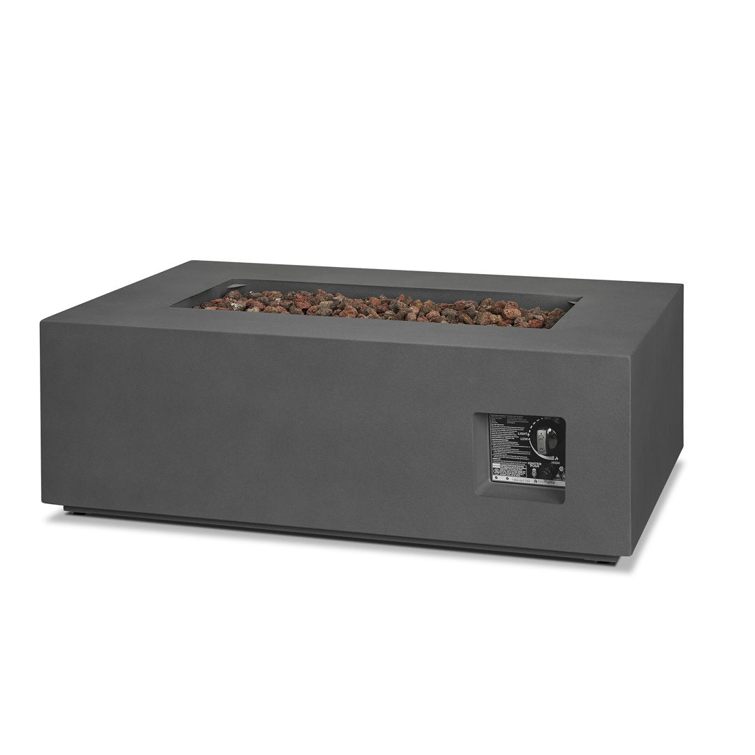 AEGEAN Propane / Natural Gas Outdoor Fire Pit Table Real Flame Size: 14.5" H x 41.75" W x 26" D Finish: Weathered Slate