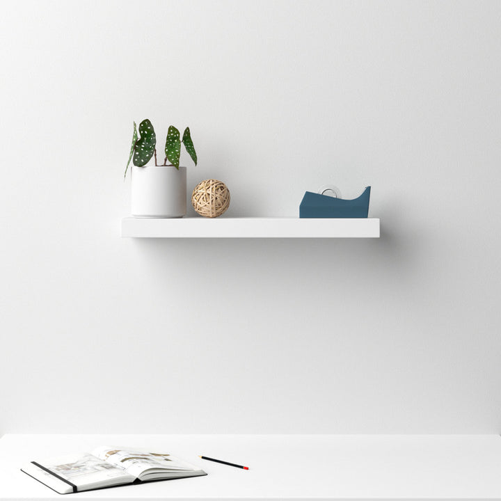 Sherice Floating Shelf AllModern Size: 1.97" H x 23.63" W x 10.24" D Finish: White
