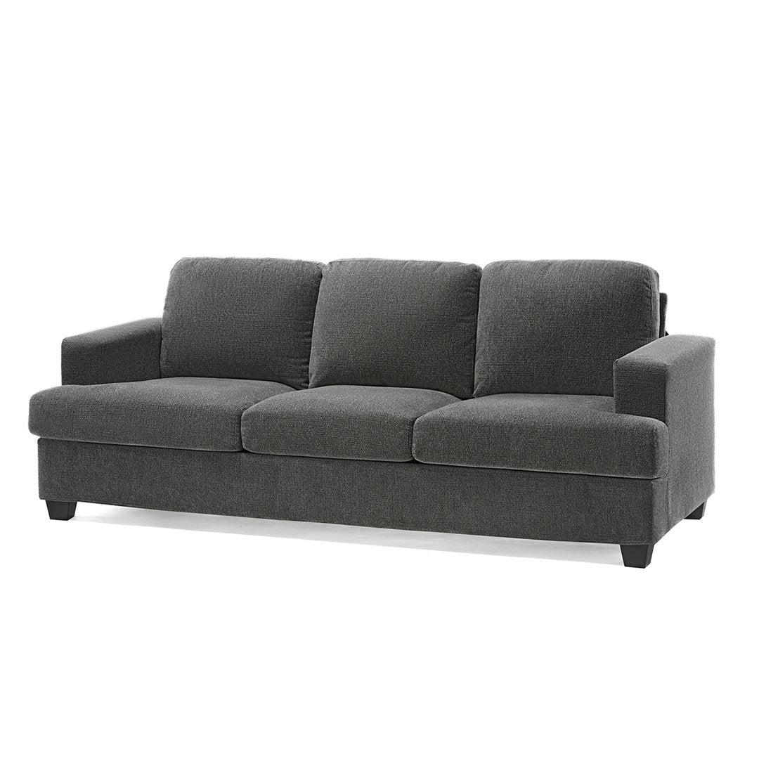 Belosic 89" Upholstered Deep Seat 3 Seater Sofa Wade Logan® Fabric: Gray Chenille