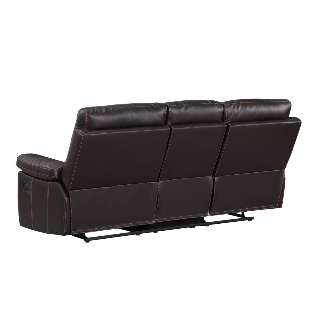 Trower 89" Faux Leather Pillow Top Arm Reclining Sofa Red Barrel Studio® Upholstery: Brown Faux Leather