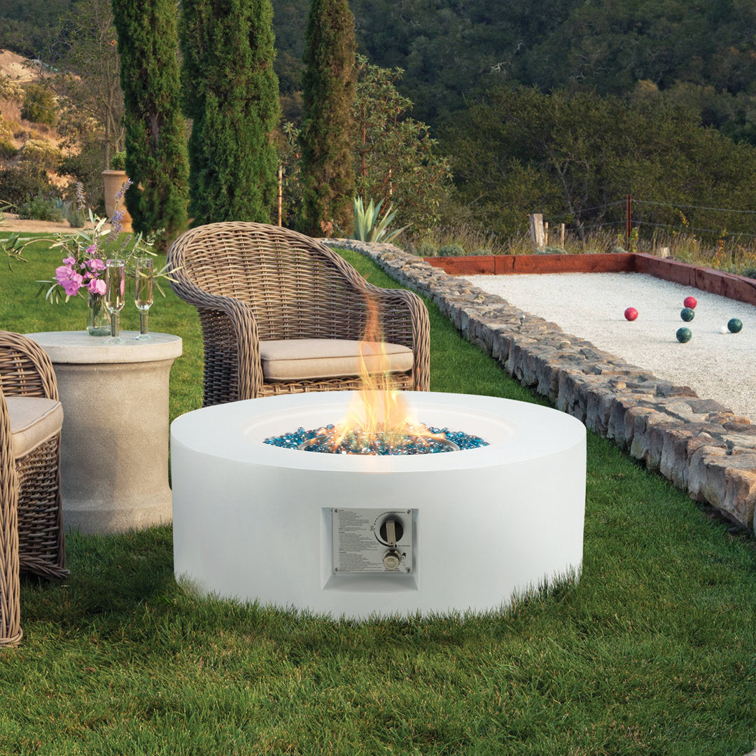 Neeshu Kentaurus 12 H Outdoor Fire Pit, Lava Rocks Arlmont & Co. Finish: White