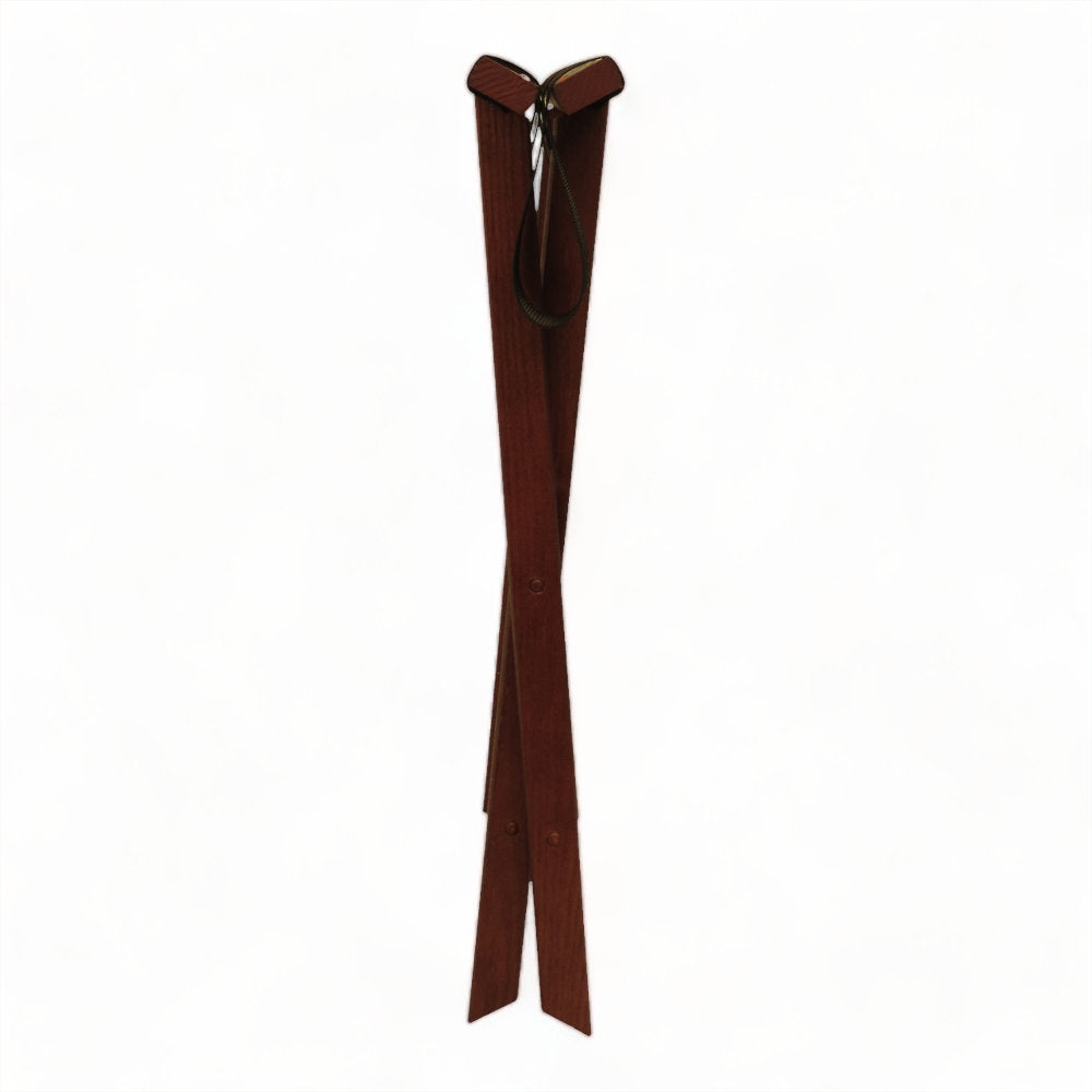 Folding Wood Luggage Rack Wooden Mallet Color: Mahogany Fabric: Black