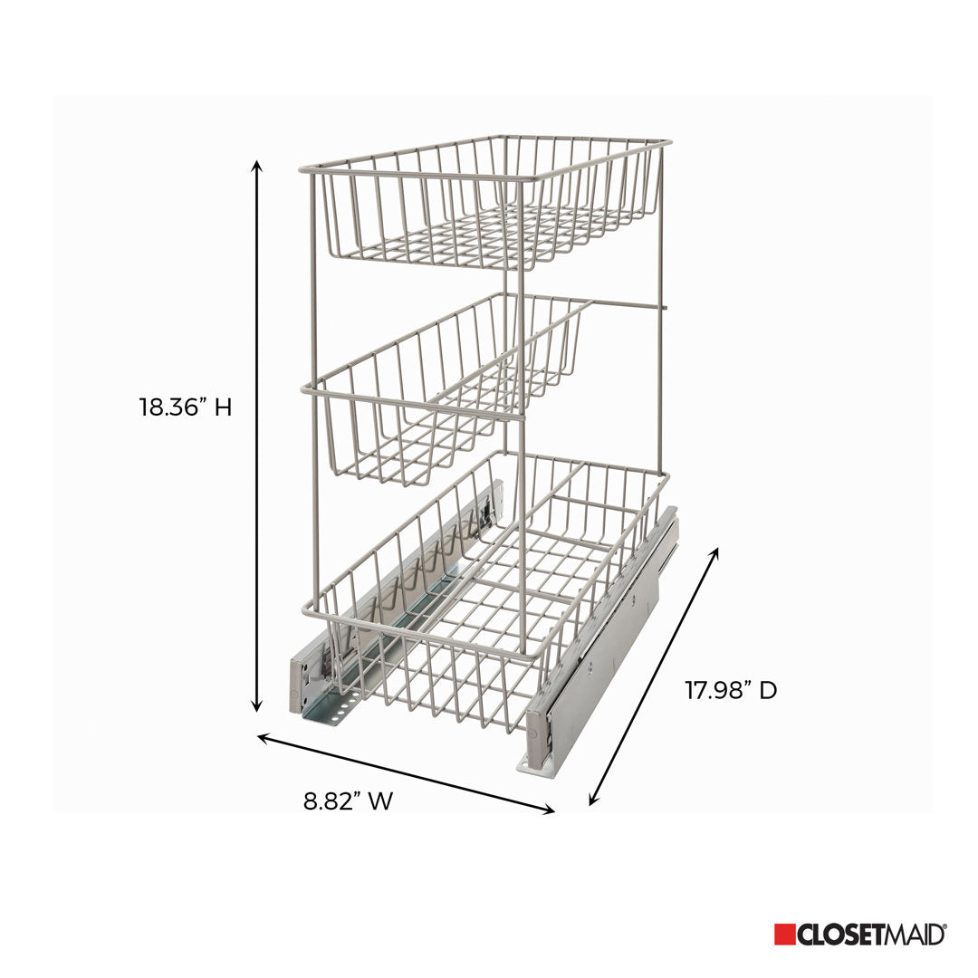 3 Tier Compact Kitchen Cabinet Pull Out Drawer ClosetMaid