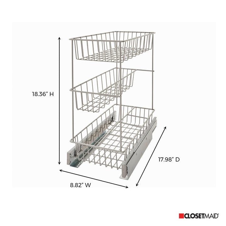 3 Tier Compact Kitchen Cabinet Pull Out Drawer ClosetMaid