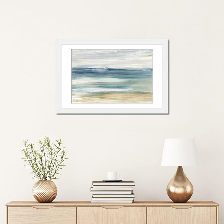 Ocean Breeze by Carol Robinson Painting Print The Twillery Co.® Size: 16'' H x 24'' W x 1'' D Format: White Framed Paper, Mat Included: White