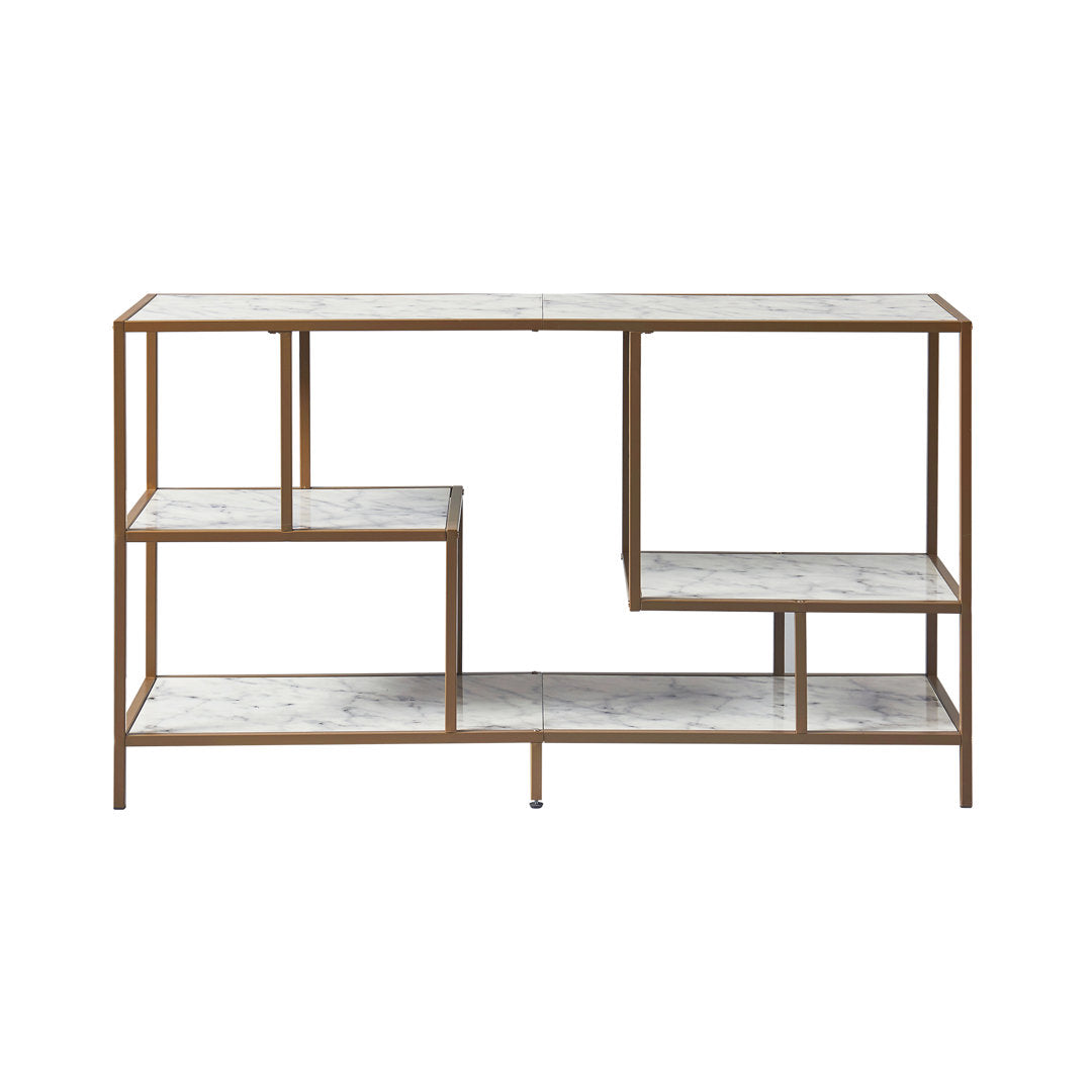 Carbone Media Stand with Faux Marble Finish Mercer41