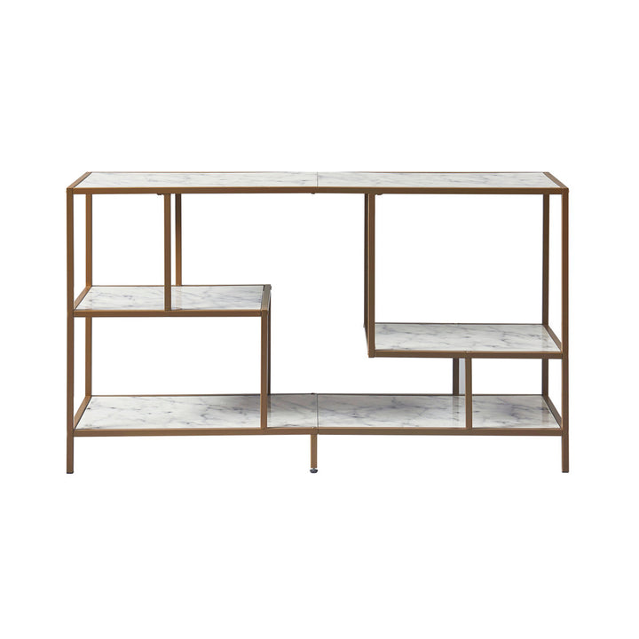 Carbone Media Stand with Faux Marble Finish Mercer41