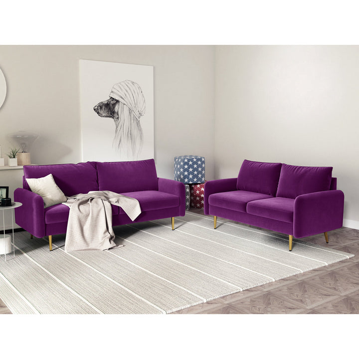 Javonta 70'' Upholstered Sofa Everly Quinn Fabric: Eggplant Velvet