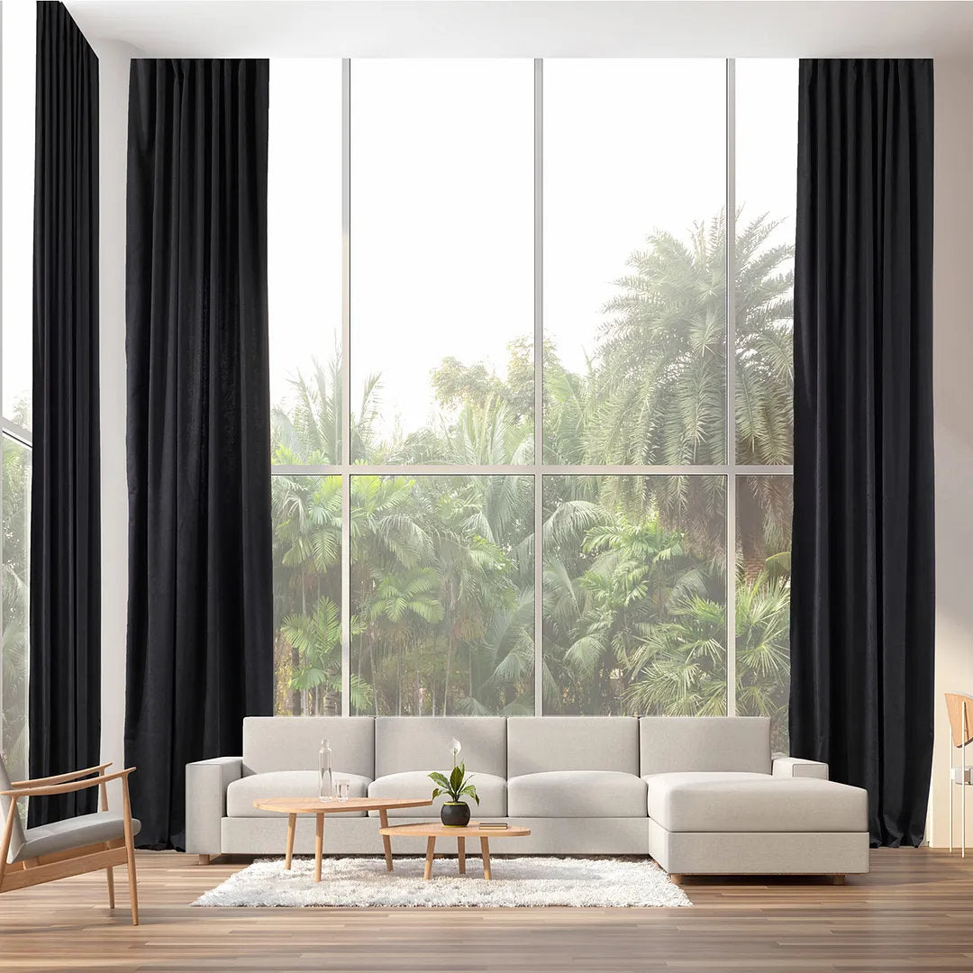 Extra wide x Extra Long Custom Made Decorative Single Panel Lilijan Home & Curtain Curtain Color: Black Size per Panel: 100" W x 228" L
