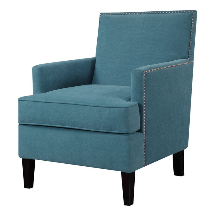 Colton Nailhead Club Chair Three Posts™ Upholstery Color: Teal Polyester