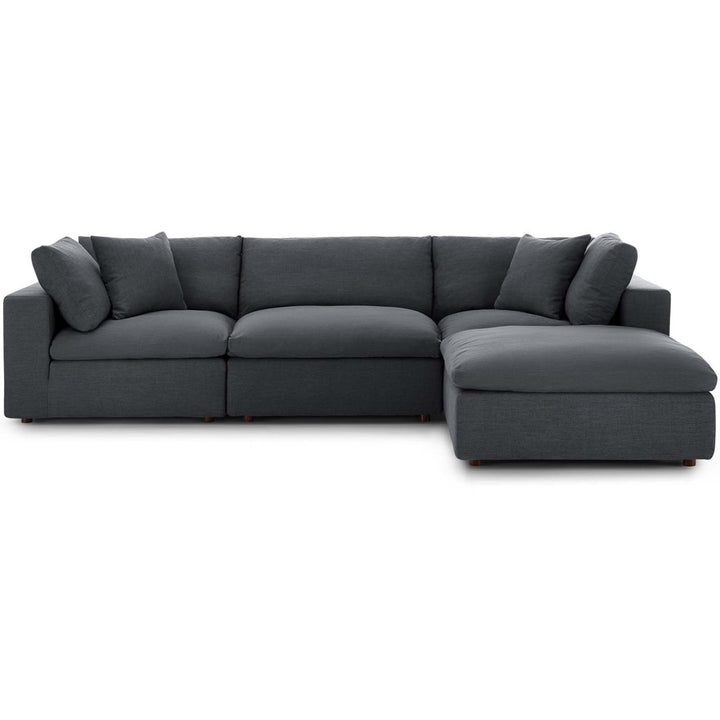 Modway Copper Grove Hrazdan Down-filled 4-piece Sectional Sofa Set Modway Body Fabric: Gray