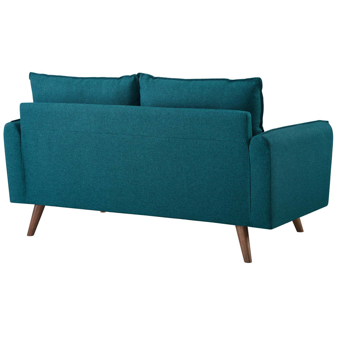 Modway Revive Upholstered Fabric Loveseat Modway Upholstery Color: Teal Plainweave