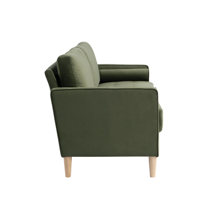 Garren 75.6'' Square Arm Tufted Sofa Mercury Row® Fabric: Green
