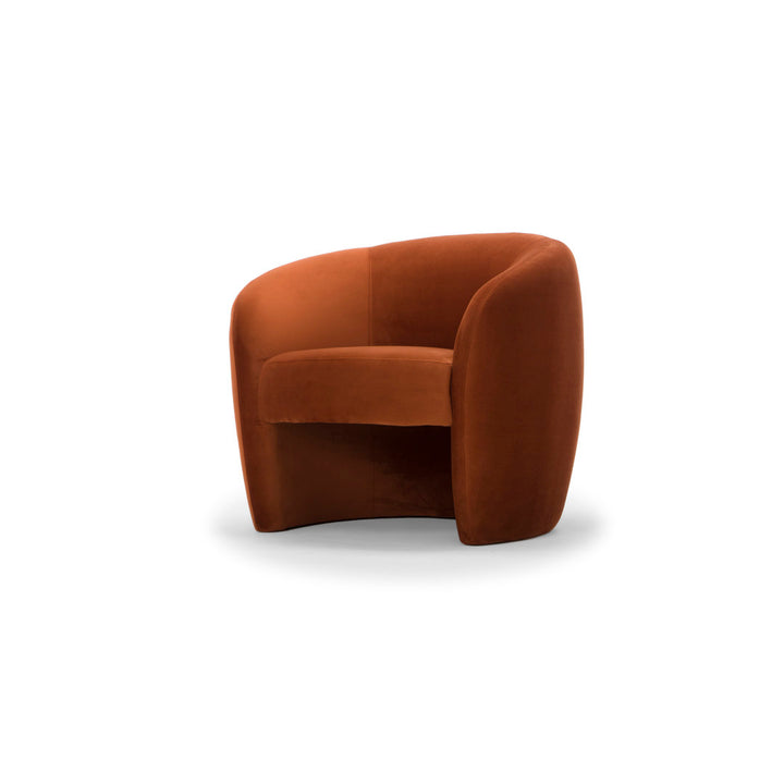 Kearney Upholstered Barrel Chair AllModern Fabric: Stax Rust Performance Velvet