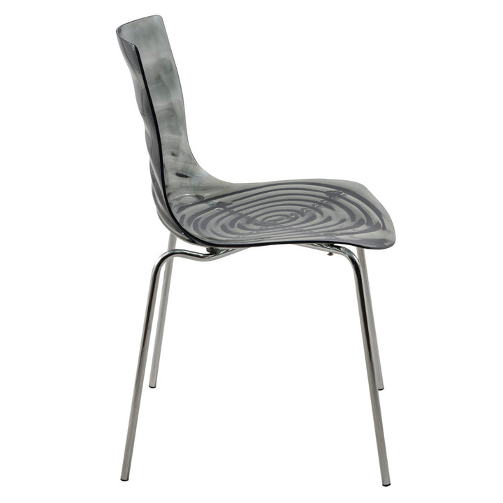 Lerner Plastic Dining Side Chair with Chrome Base Ivy Bronx Color: Transparent Black