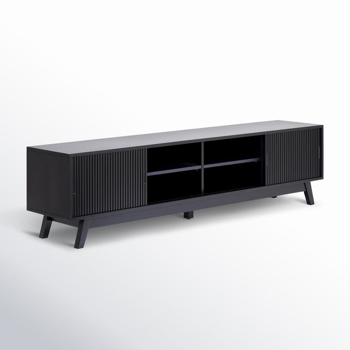 Burton 79'' Media Console AllModern Color: Black/Black
