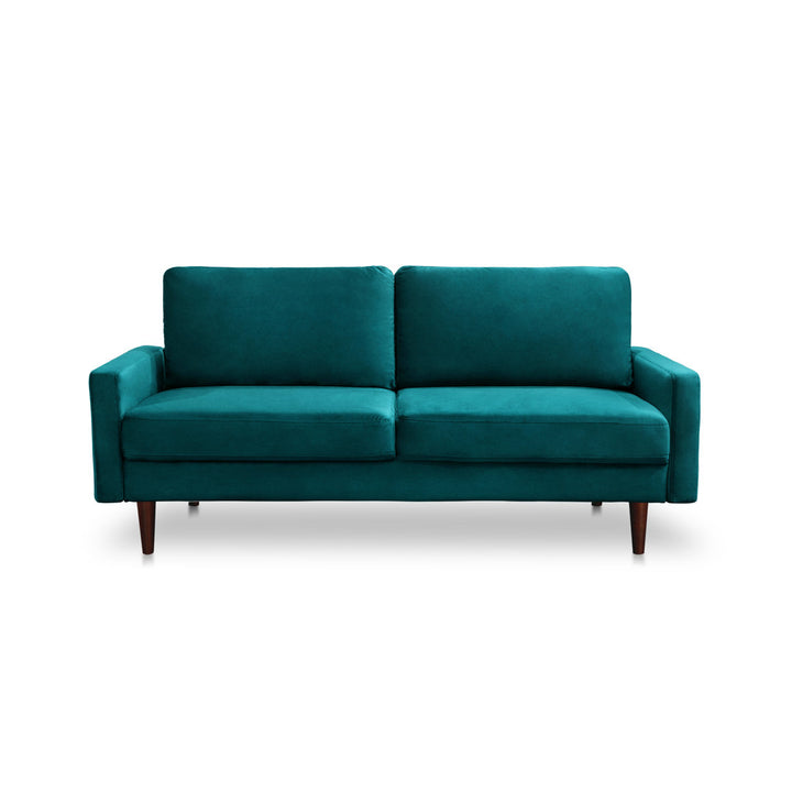 Markham 70" Velvet Square Arm Sofa Willa Arlo™ Interiors Fabric: Teal Blue Polyester