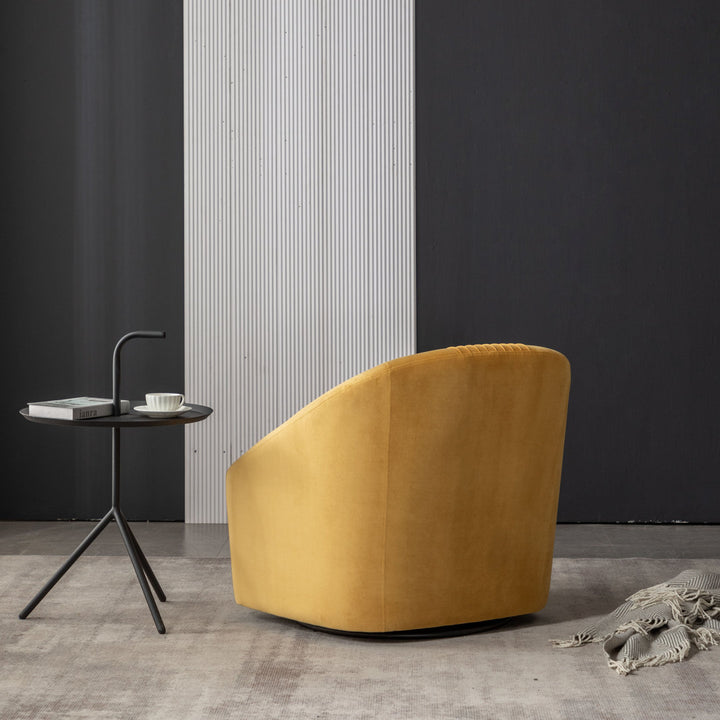 Arrun 28" W Velvet Swivel Barrel Chair (Set of 2) Wade Logan® Fabric: Yellow Velvet