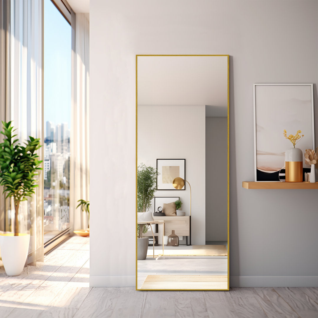 Koudia Metal Framed Standing Mirror Wrought Studio™ Size: 64" x 21" Finish: Brushed Gold