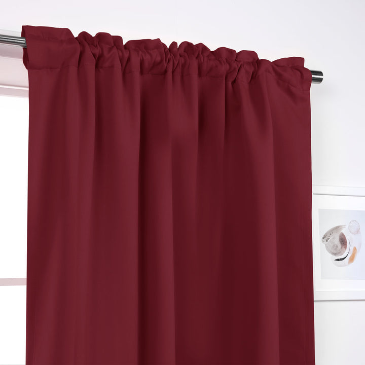Bantam Solid Blackout Thermal Rod Pocket Curtain Panels (Set of 2) Ebern Designs Curtain Color: Burgundy Size per Panel: 52" W x 84" L