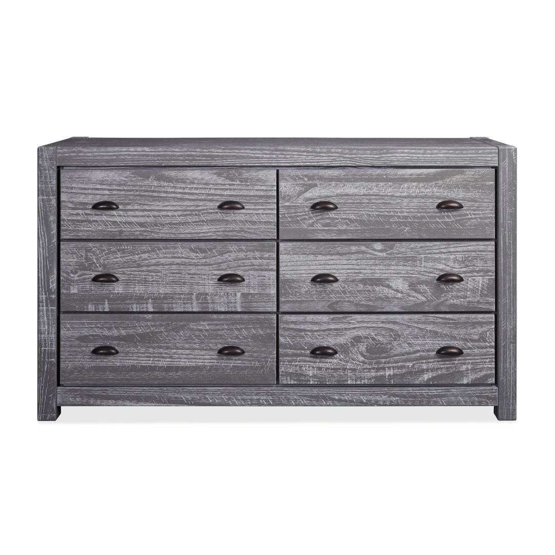 Montauk 6 Drawer Double Dresser Grain Wood Furniture Color: Rustic Gray
