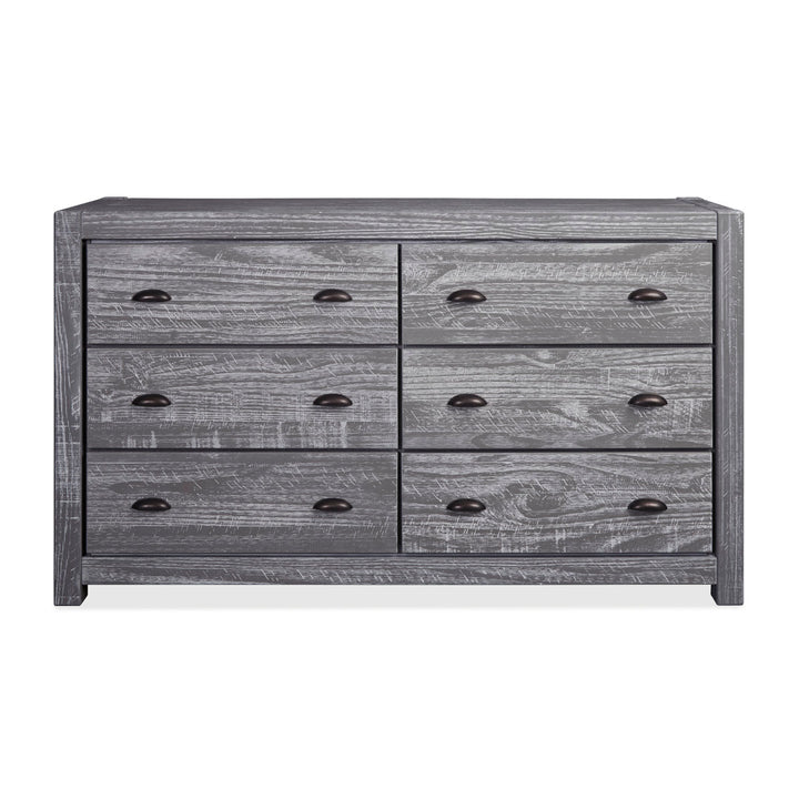 Montauk 6 Drawer Double Dresser Grain Wood Furniture Color: Rustic Gray