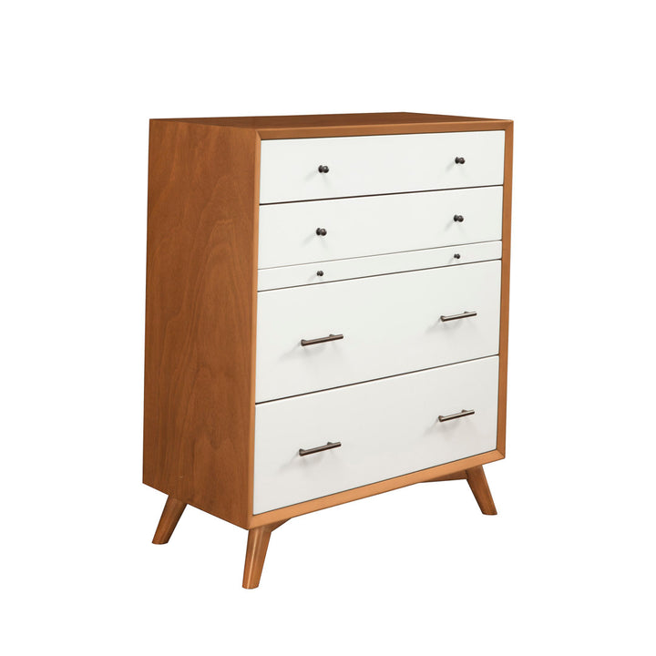 Williams 4 Drawer 38'' W Solid Wood Chest AllModern Color (Frame/Drawer): Chestnut/White