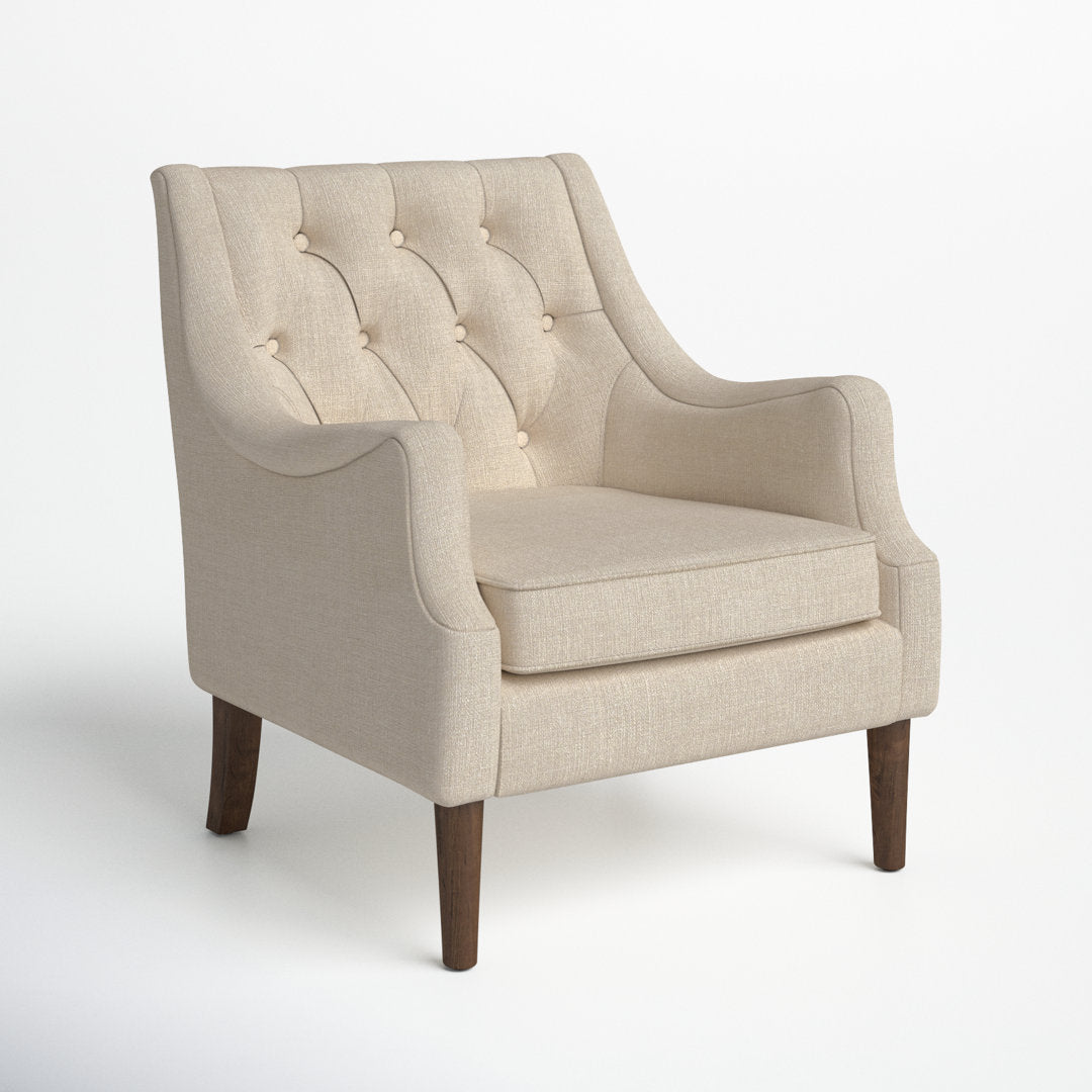 Anatonia 29.25" Wide Tufted Wingback Chair Birch Lane™ Fabric: Beige