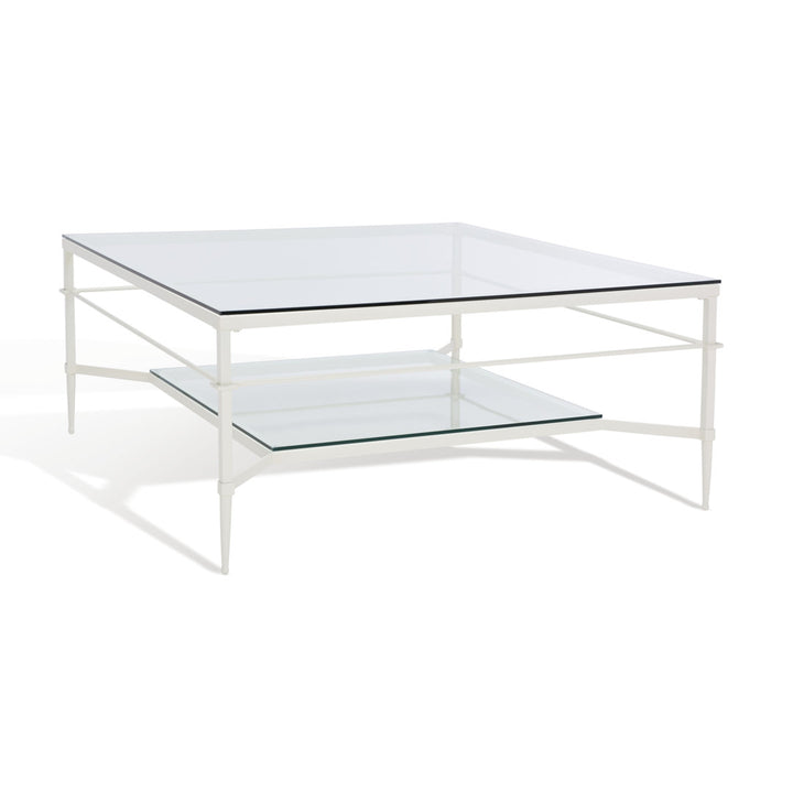 Genevieve Coffee Table with Storage Etta Avenue™ Table Base Color: White