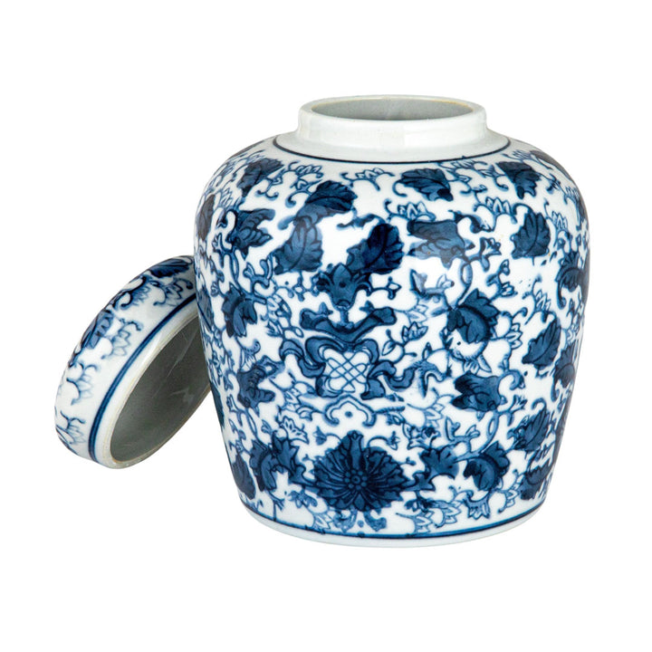Chadwicks Blue/White Ceramic Jar Birch Lane™ Size: 6.5'' H x 5.5'' W x 5.5'' D